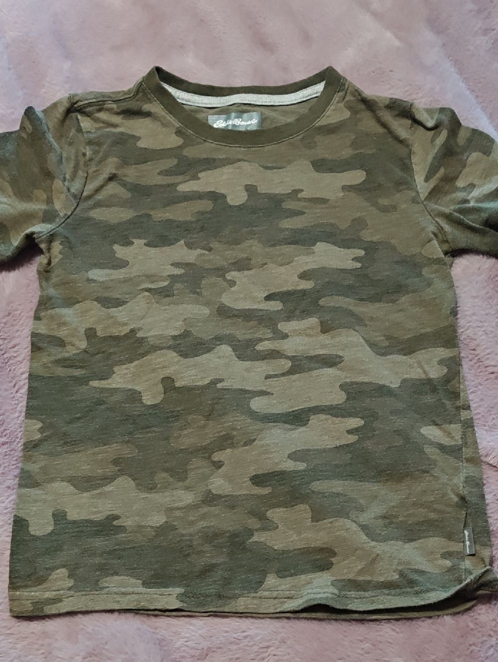 Eddie Bauer Boys' Short Sleeve Camo Tee in Olive and Khaki
